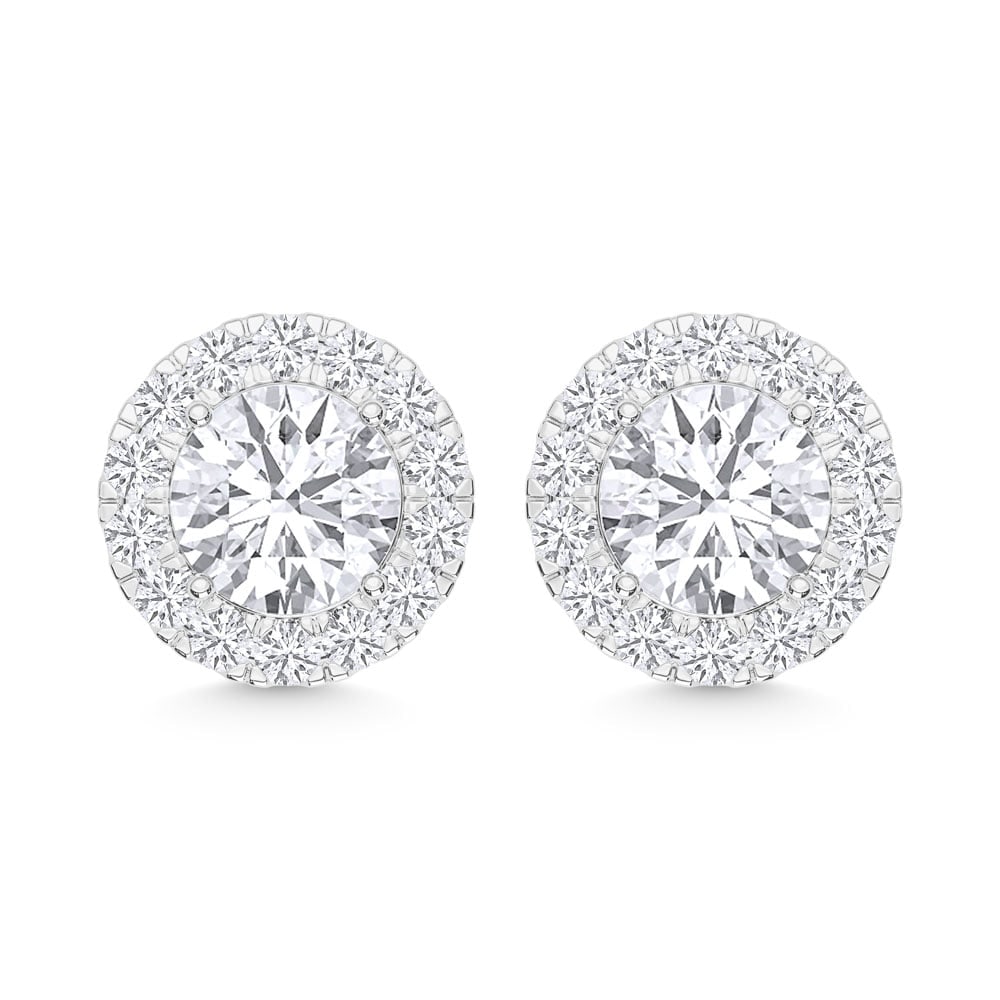 10K White Gold Lab Grown Diamond 1 Ct.Tw Fashion Earrings: 10K White Gold Lab Grown Diamond 1 Ct.Tw Fashion Earrings Sleek white gold frames 1 Ct.Tw. of lab grown diamonds, creating a striking fashion earring with refined luxury. 10k White Gold Stone Color: D