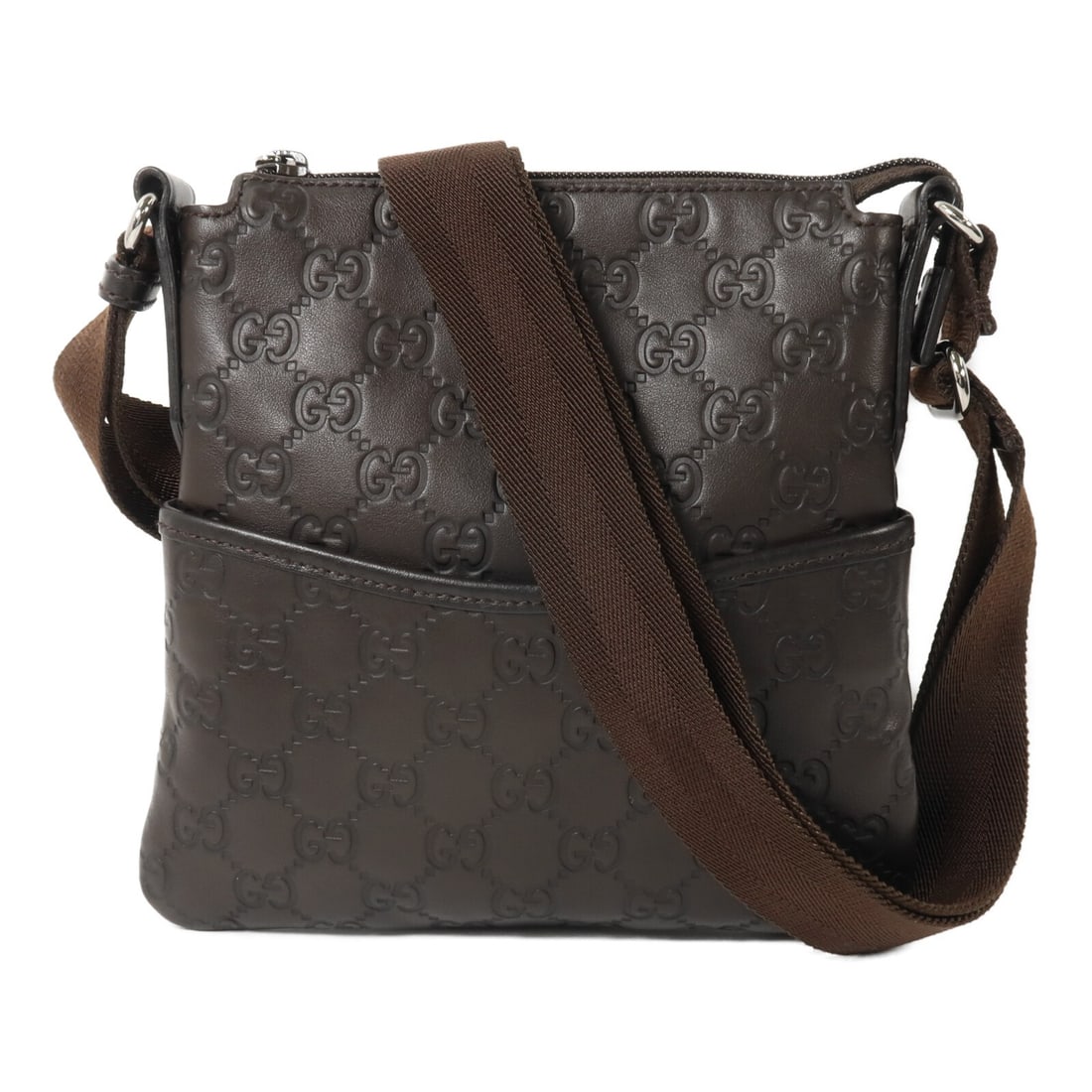 Gucci Guccissima Mini Brown Calfskin Shoulder Bag: Gucci Guccissima Mini Brown Calfskin Shoulder Bag This Gucci Guccissima Mini Messenger Shoulder Bag features a compact design crafted from brown calfskin leather. Made in Italy, it is suitable for bot
