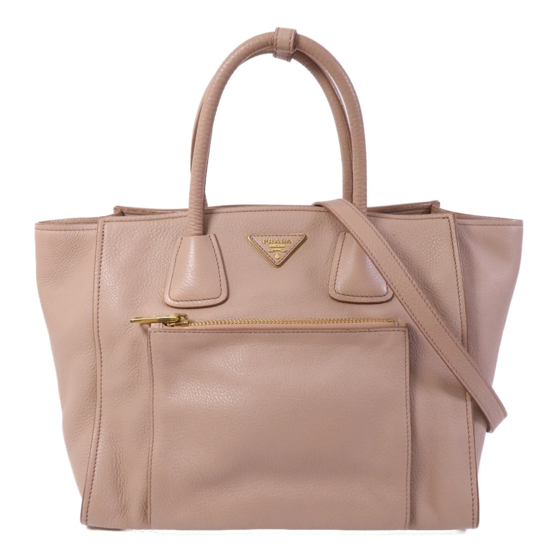 Prada Pink Calfskin Two Way Women's Shoulder Bag with Gold Hardware (1 of 18)