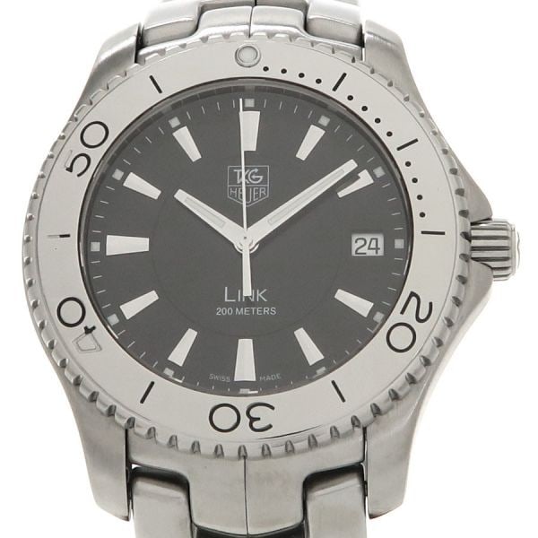 TAG Heuer WJ1110 stainless steel quartz men's wristwatch: TAG Heuer WJ1110 stainless steel quartz men's wristwatch This TAG Heuer Link WJ1110 men's wristwatch features a 38.5mm stainless steel case, complemented by a sleek bracelet design. The watch is power