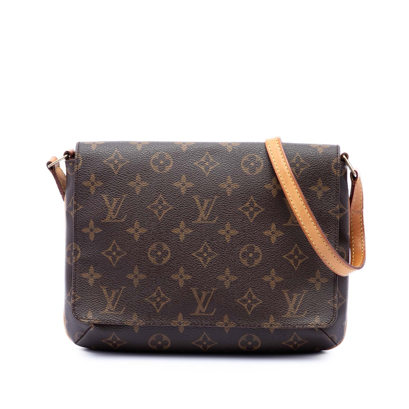 Louis Vuitton Monogram Musette Tango Brown Canvas Bag: Louis Vuitton Monogram Musette Tango Brown Canvas Bag This Louis Vuitton Monogram Musette Tango Short Strap bag features the iconic monogram canvas, an adjustable flat leather strap, a front flap with