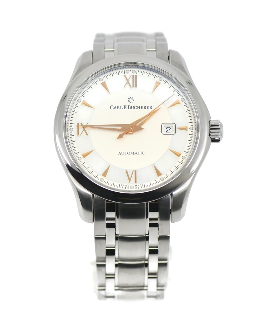 Carl F Bucherer Manero Automatic Stainless Steel Wristwatch 10915.08: Carl F Bucherer Manero Automatic Stainless Steel Wristwatch 10915.08 This Carl F. Bucherer Manero wristwatch features a stainless steel case and band, paired with an automatic mechanical movement for 