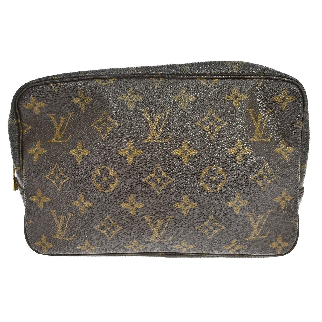 Louis Vuitton Monogram Cosmetic Pouch Trousse Toilette 23 M47524: Louis Vuitton Monogram Cosmetic Pouch Trousse Toilette 23 M47524 This is a vintage Louis Vuitton Trousse Toilette 23 cosmetic pouch, crafted from signature monogram canvas with leather lining. The pou