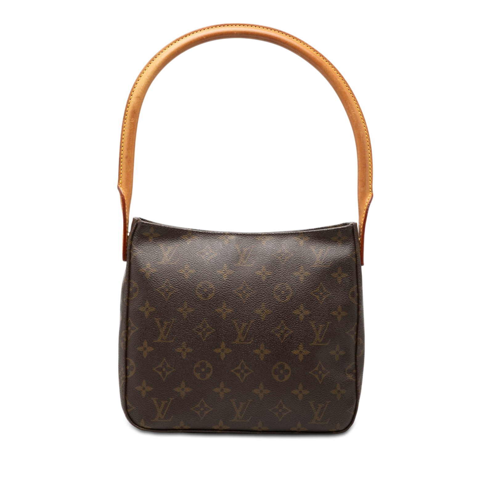 Louis Vuitton Looping MM Monogram Canvas Shoulder Bag: Louis Vuitton Looping MM Monogram Canvas Shoulder Bag This Louis Vuitton Monogram Looping MM bag features the iconic monogram canvas body, complemented by a rolled vachetta leather shoulder strap. The