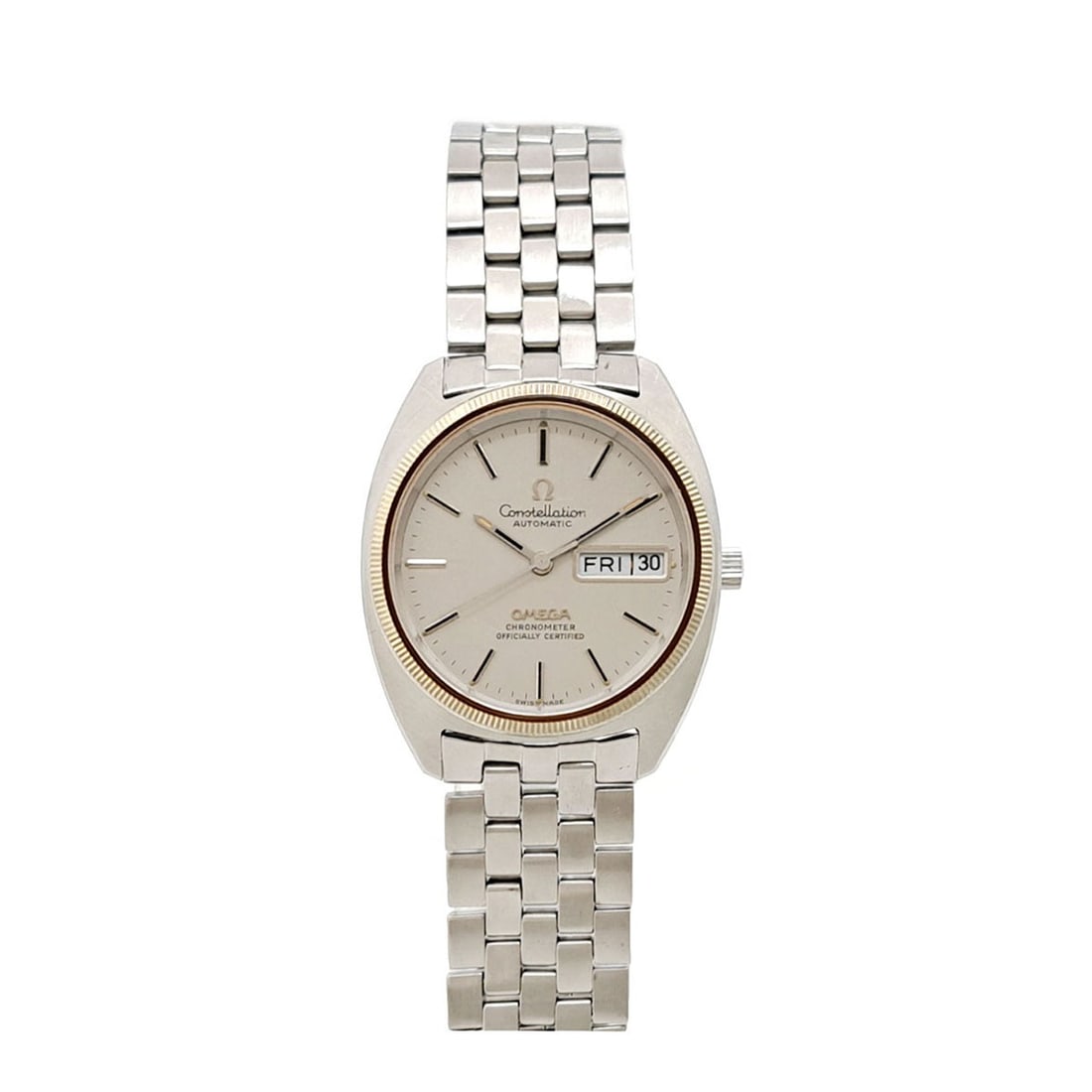 Omega Constellation 168.0057 Automatic Steel Boys Watch: Omega Constellation 168.0057 Automatic Steel Boys Watch This Omega Constellation cal.1021 wristwatch features a stainless steel case and band, with a silver dial and automatic movement. The watch has 
