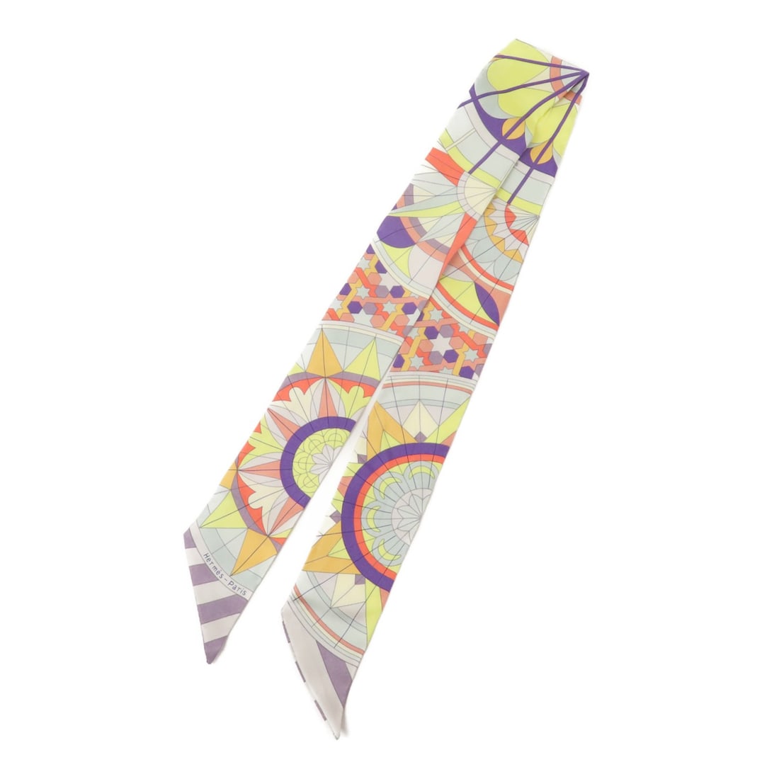 Hermes Twilly Silk Multicolor Scarf: Hermes Twilly Silk Multicolor Scarf This Hermes Twilly scarf is crafted from luxurious silk and features a vibrant multicolor design. Made in France, it is designed for women and offers a stylish acce