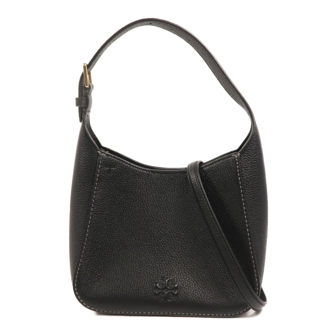 Tory Burch Black Calfskin 2way Shoulder Bag GHW 144690: Tory Burch Black Calfskin 2way Shoulder Bag GHW 144690 This Tory Burch shoulder bag features a versatile 2-way design, crafted from premium black calfskin leather. The bag is designed for women and of