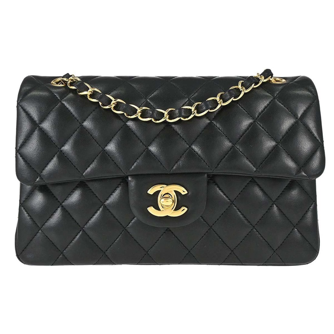 CHANEL Classic Double Flap Black Lambskin Shoulder Bag (1 of 15)