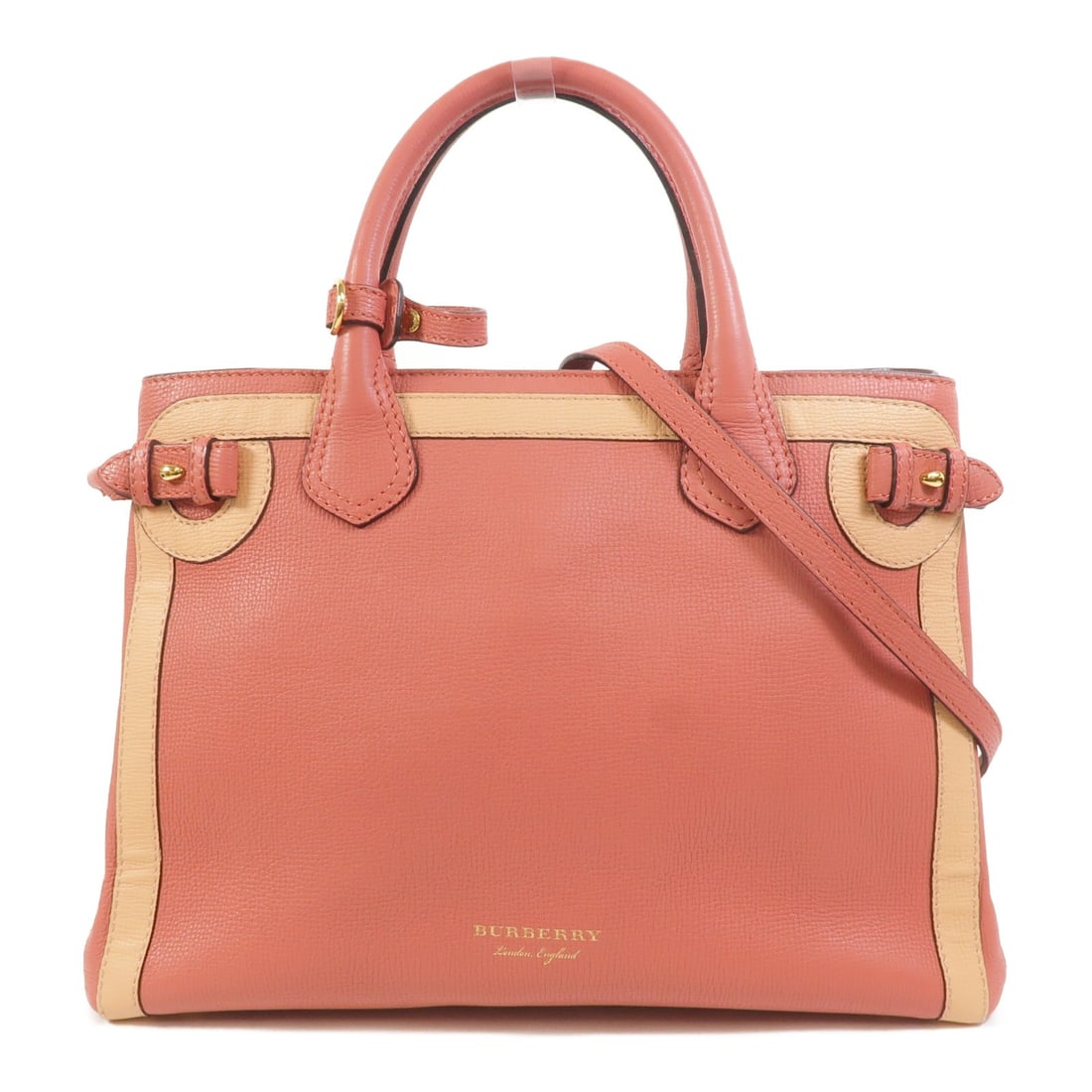 Burberry Banner Tote Pink Calfskin 2 Way Shoulder Bag GHW: Burberry Banner Tote Pink Calfskin 2 Way Shoulder Bag GHW This Burberry Banner tote is crafted from pink calfskin leather and features a versatile 2-way design, allowing it to be carried as a tote or 