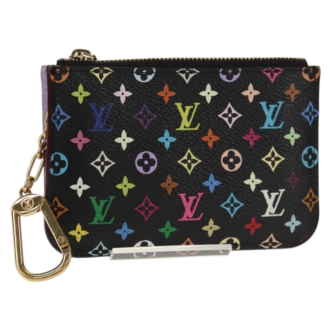 LOUIS VUITTON Multicolor Coin Purse Pochette Cles NM Black M60279 Auth: LOUIS VUITTON Multicolor Coin Purse Pochette Cles NM Black M60279 Auth This authentic Louis Vuitton Multicolor Pochette Cles NM Coin Purse is a stylish accessory crafted from Monogram Multicolor Canva