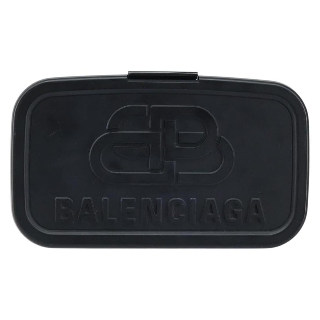 Balenciaga Black Plastic Logo Lunch Box Style Handbag (1 of 18)