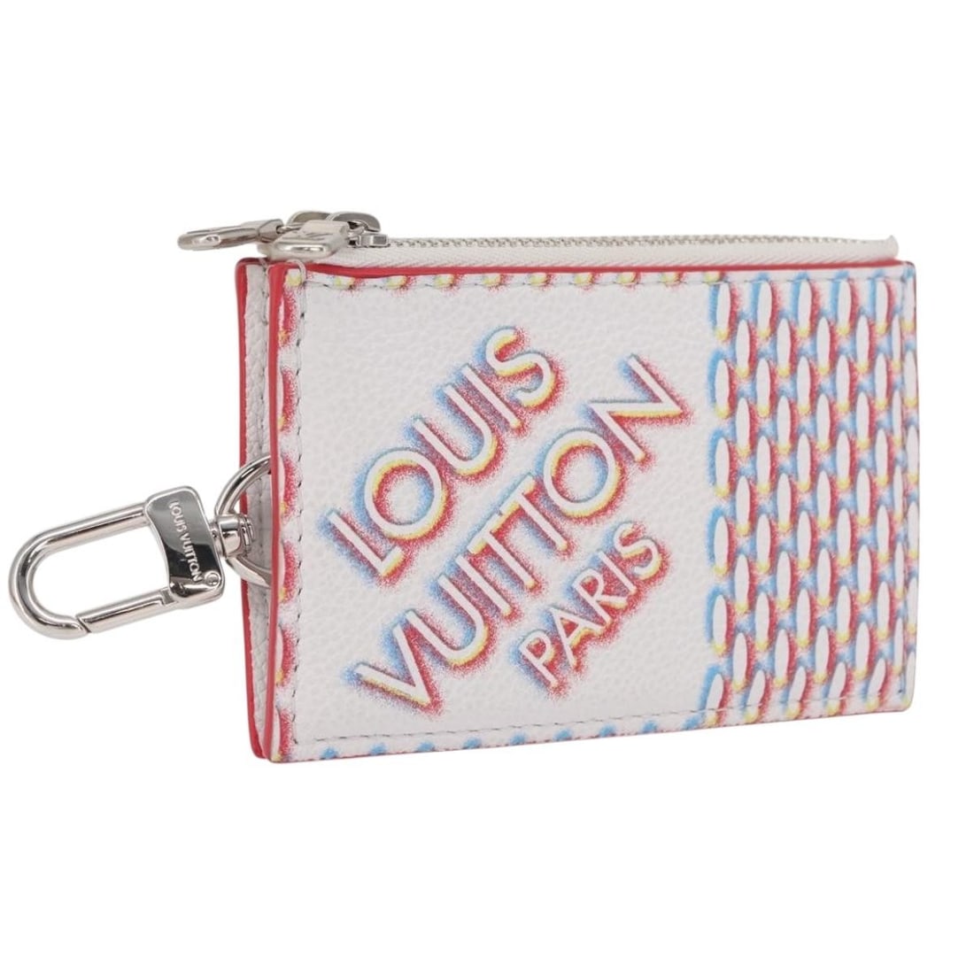 Louis Vuitton M81430 White Damier Spray Double Zip Card Holder: Louis Vuitton M81430 White Damier Spray Double Zip Card Holder This Louis Vuitton Damier Spray Double Zip Card Holder in white features the signature Damier Ebene canvas. Designed for organizing cards