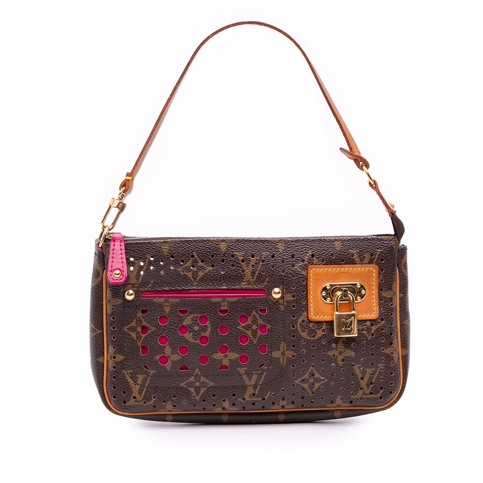 Louis Vuitton Monogram Perforated Pochette Accessoires Bag: Louis Vuitton Monogram Perforated Pochette Accessoires Bag This Louis Vuitton Monogram Perforated Pochette Accessoires features a brown perforated monogram canvas body, a removable flat vachetta leath