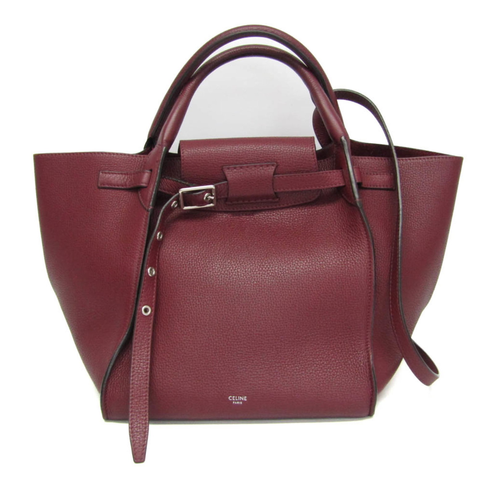 Celine Big Bag Burgundy Leather Tote: Celine Big Bag Burgundy Leather Tote This Celine Big Bag is crafted from smooth burgundy leather and features a spacious design. Made in Italy, it is tailored for women and offers both style and pract