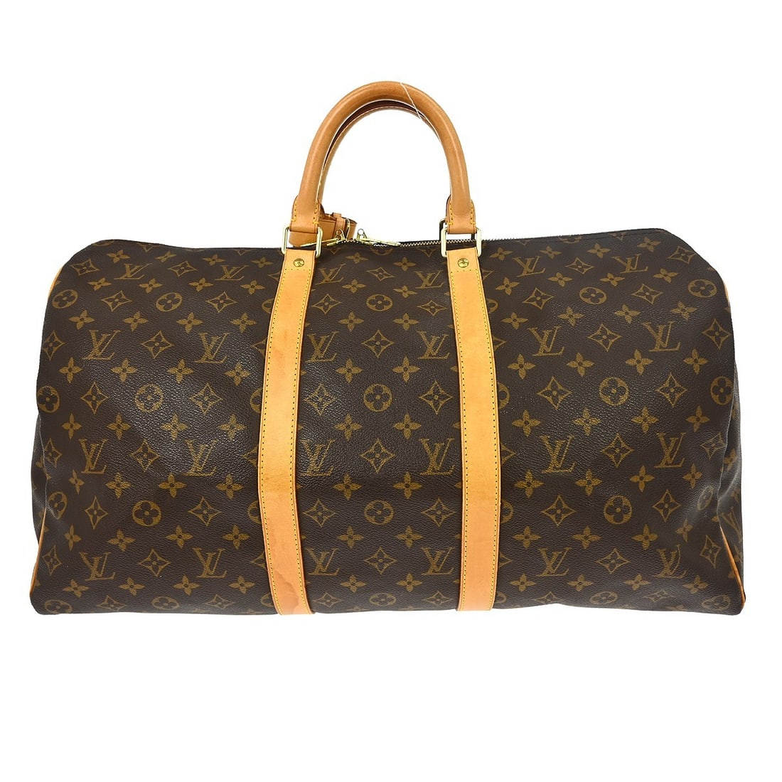 Louis Vuitton Keepall Monogram Canvas Travel Bag: Louis Vuitton Keepall Monogram Canvas Travel Bag This Louis Vuitton Keepall Bag features the iconic monogram canvas in brown and is designed for unisex use. Crafted in France, it offers a spacious int