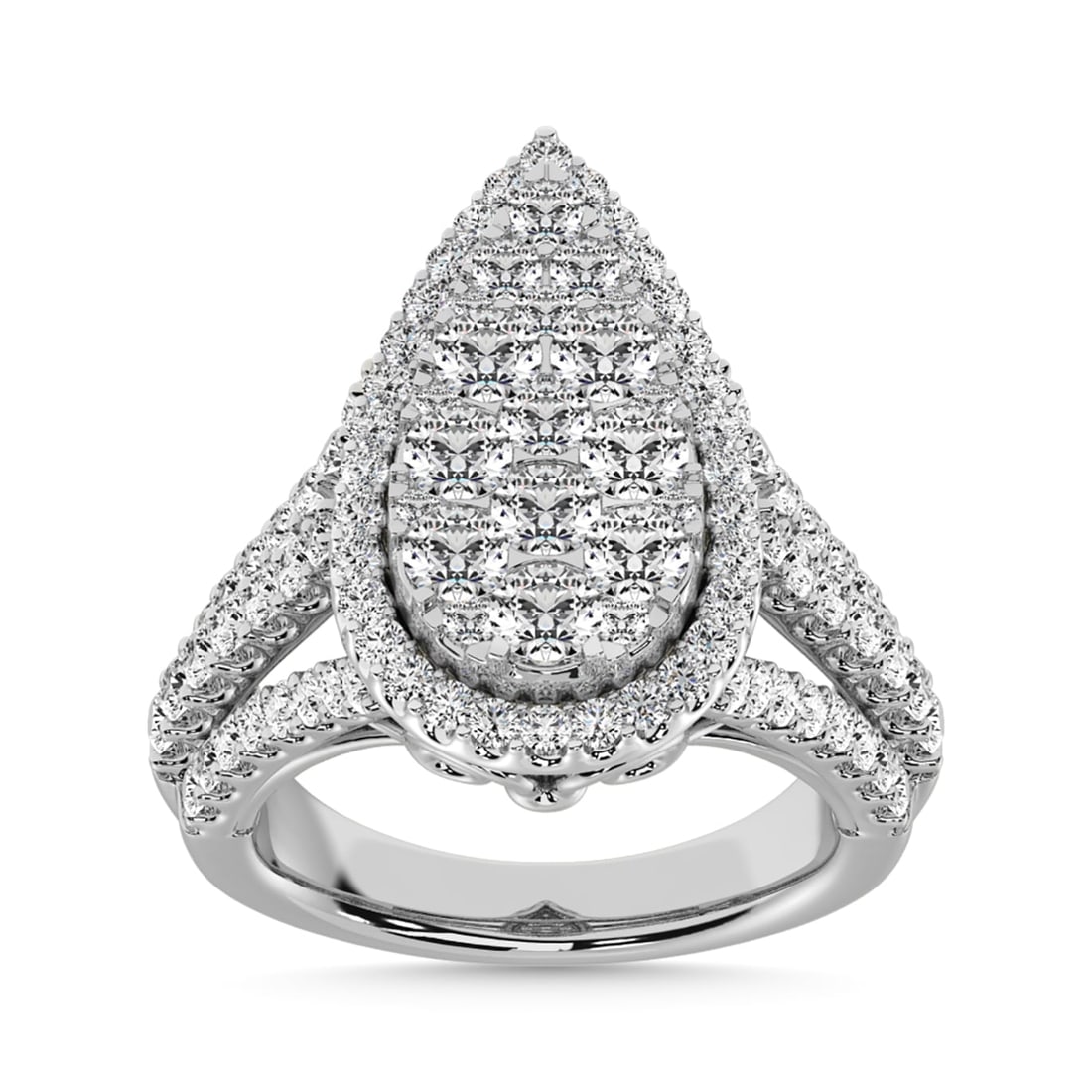 Diamond 2 7/8 Ct.Tw. Engagement Ring in 14K White Gold: Diamond 2 7/8 Ct.Tw. Engagement Ring in 14K White Gold 14k White Gold Stone Color: G-h Stone Clarity: I1 Each ring is presented in standard size 6.5. Complimentary resizing is available between sizes 