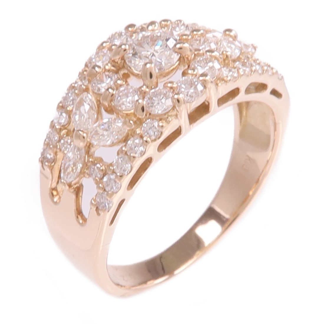 18K Rose Gold Diamond Women's Ring Size 6.5 (1 of 8)