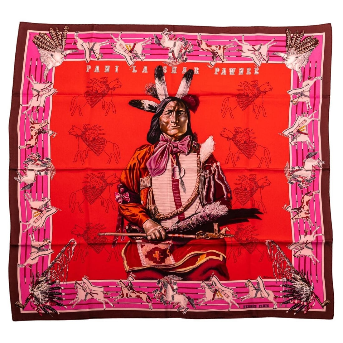 Hermes Pani la Shar Pawnee 35 Inch Silk Scarf with Box (1 of 4)