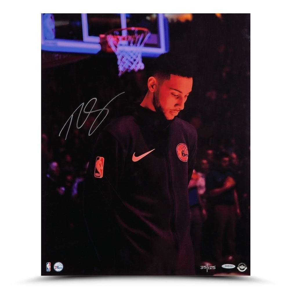 Ben Simmons Autographed 16x20 Photo Limited Edition #/125 Philadelphia 76ers: Ben Simmons Autographed 16x20 Photo Limited Edition #/125 Philadelphia 76ers This limited edition 16x20 photo captures Ben Simmons in action, showcasing his dedication and preparation as a member of t