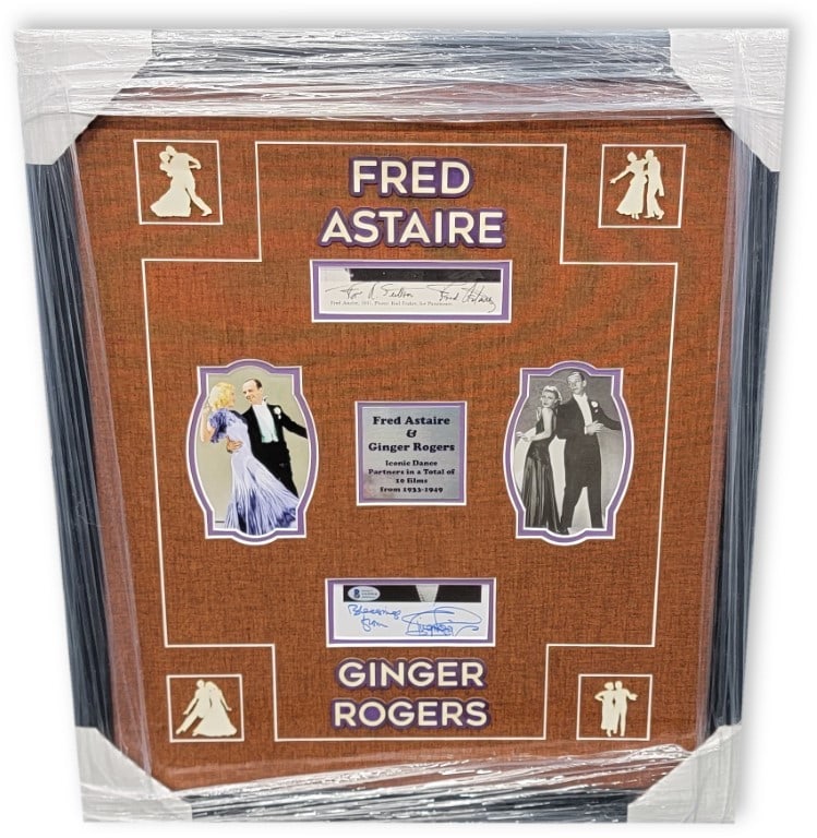 Framed 22x26 Signed Fred Astaire Ginger Rogers Collage Photo With PSA DNA Letter (1 of 5)