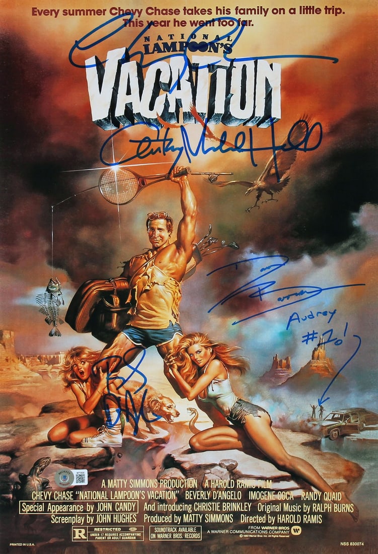 National Lampoon's Vacation Signed 12x18 Photo by Chase D'Angelo Barron Hall BAS Authenticated: National Lampoon's Vacation Signed 12x18 Photo by Chase D'Angelo Barron Hall BAS Authenticated This stunning 12x18 photograph features the beloved cast of National Lampoon's Vacation, personally signe