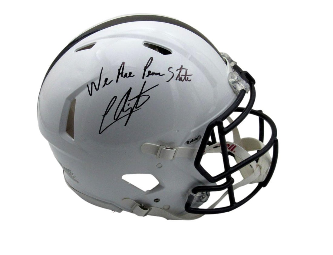 LaVar Arrington Signed Inscribed PSU Full Size Speed Helmet JSA Authenticated: LaVar Arrington Signed Inscribed PSU Full Size Speed Helmet JSA Authenticated Offered is an authentic white full-size football helmet signed and inscribed by LaVar Arrington with the phrase "We Are Pe