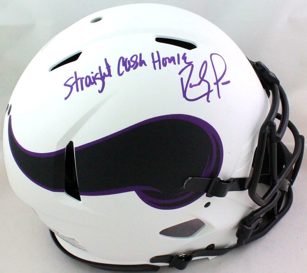 Minnesota Vikings helmet Randy Moss signed Beckett authentication purple (1 of 9)