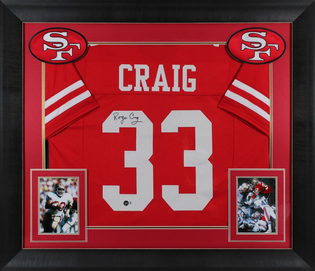 Roger Craig Signed Red Pro Style Framed Jersey BAS Authenticated: Roger Craig Signed Red Pro Style Framed Jersey BAS Authenticated Celebrate the legacy of Roger Craig with this Authentic Signed Red Pro Style Framed Jersey. Personally signed by the legendary running 