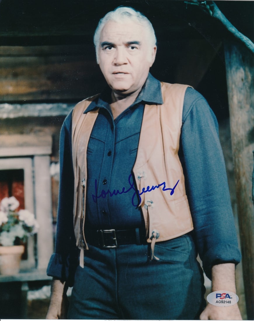 Lorne Greene Bonanza Signed 8x10 Photo PSA/DNA Authenticated: Lorne Greene Bonanza Signed 8x10 Photo PSA/DNA Authenticated Capture a piece of television history with this Lorne Green "Bonanza" signed 8x10 photo. This original photo features the iconic actor's si