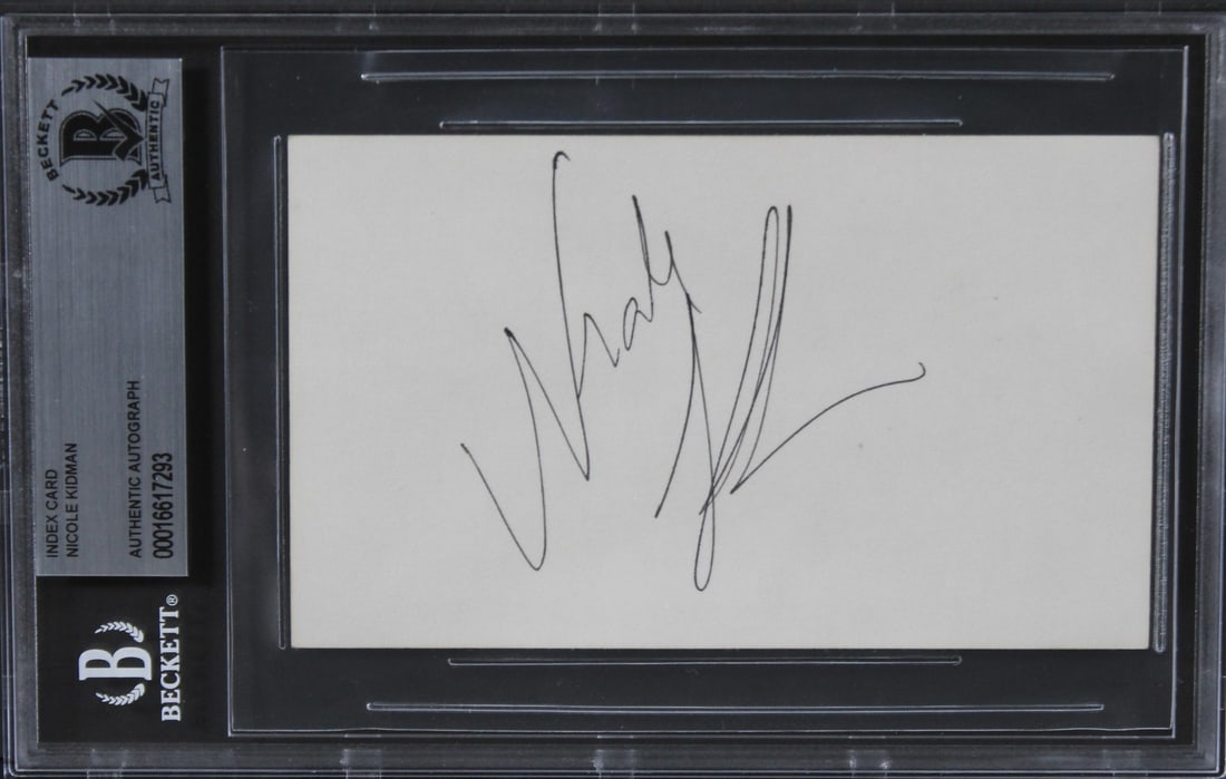 Nicole Kidman Signed 3x5 Index Card Moulin Rouge Beckett Authenticated: Nicole Kidman Signed 3x5 Index Card Moulin Rouge Beckett Authenticated This authentic autographed 3x5 index card features the signature of Nicole Kidman, renowned for her role in the iconic film Mouli