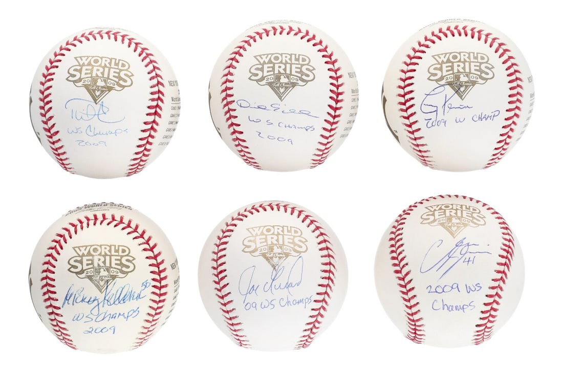 2009 New York Yankees Team Signed Baseball Collection 42 Balls JSA COA: 2009 New York Yankees Team Signed Baseball Collection 42 Balls JSA COA Celebrate the legacy of the 2009 New York Yankees with this remarkable collection of 42 single-signed baseballs, each authenticat