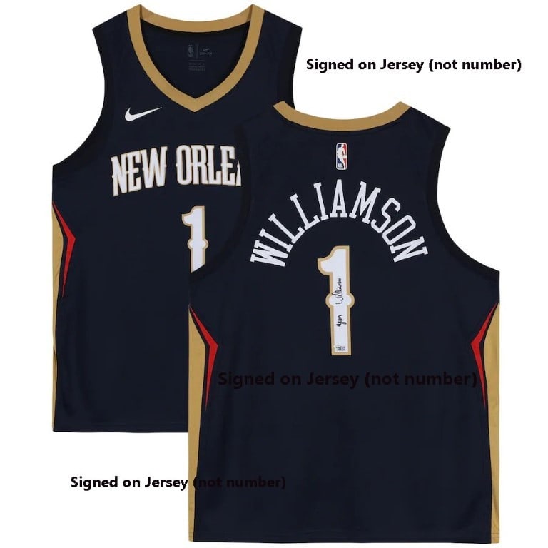 Zion Williamson Autographed Nike Swingman NBA Jersey With Box and Fanatics COA: Zion Williamson Autographed Nike Swingman NBA Jersey With Box and Fanatics COA This is a pre-owned NBA Nike Swingman jersey hand signed by Zion Williamson of the New Orleans Pelicans. The jersey comes