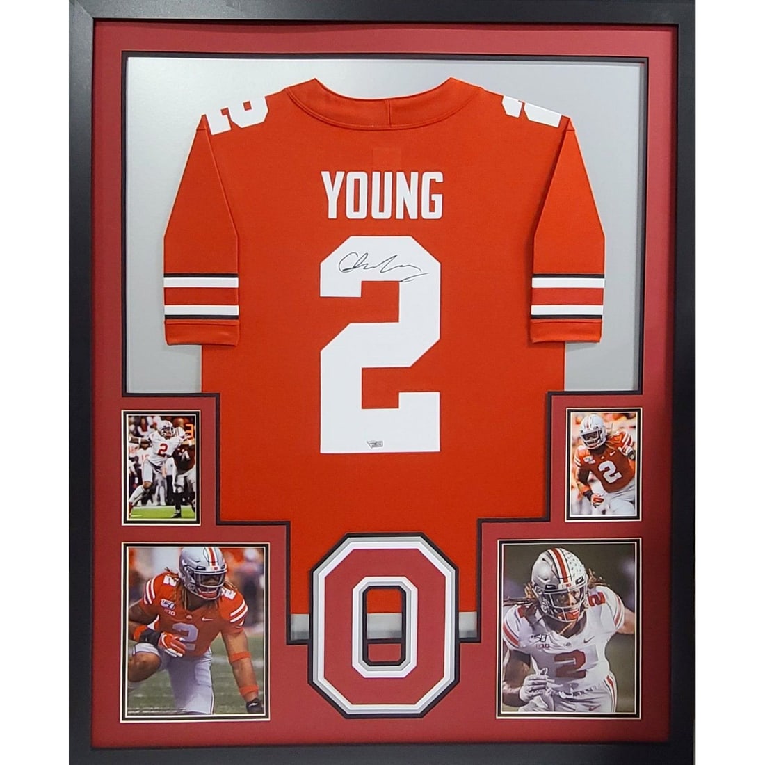 Framed Ohio State Commanders Chase Young Autographed Jersey With Fanatics Authentication (1 of 2)