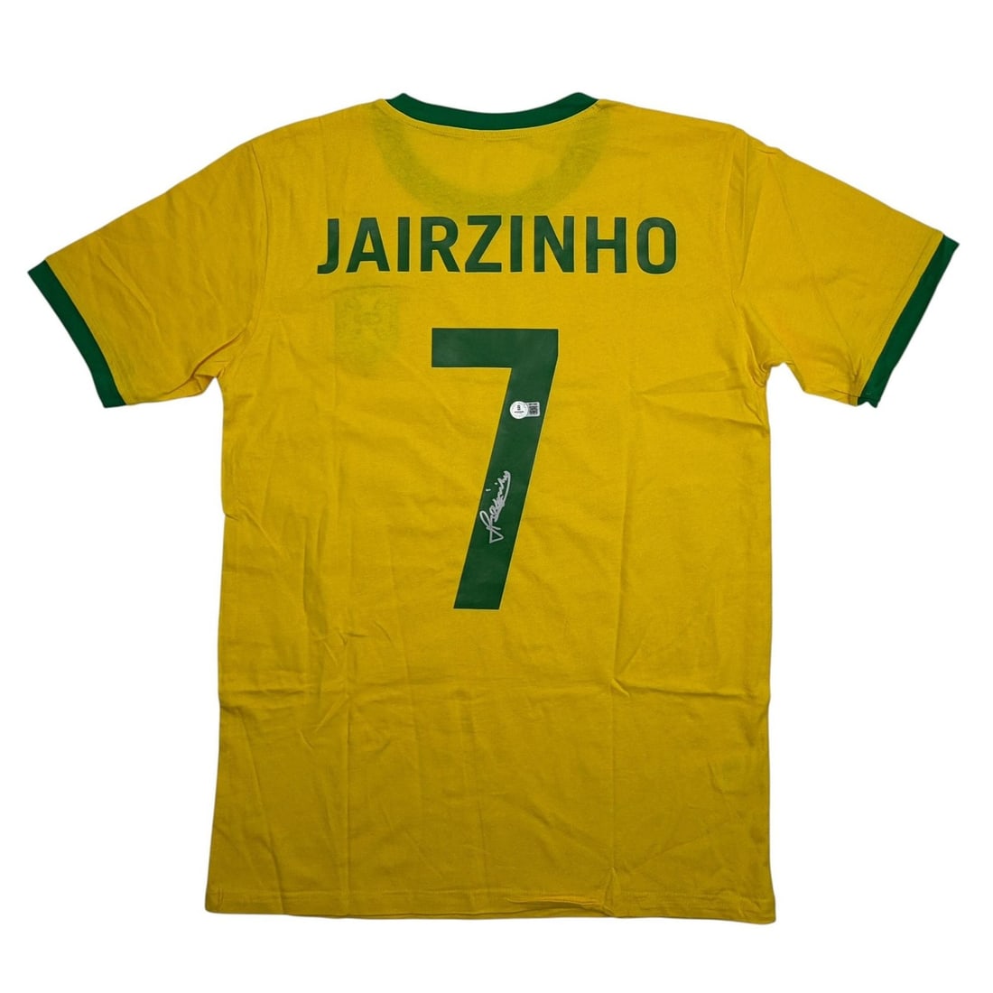 Jairzinho Signed Brazil Yellow Soccer Jersey Beckett BAS COA: Jairzinho Signed Brazil Yellow Soccer Jersey Beckett BAS COA This Brazil yellow soccer jersey is autographed by Jairzinho and features third-party authentication by Beckett Grading Services. Made from