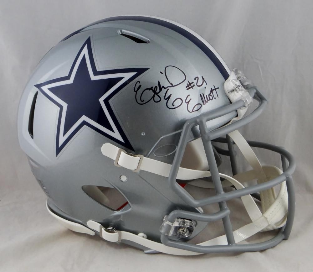 Black Dallas Cowboys Full Size Helmet Signed by Ezekiel Elliott Beckett Authenticated (1 of 6)