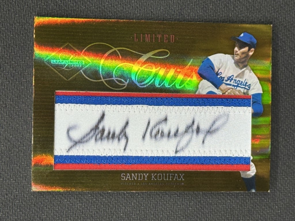 Sandy Koufax 2005 Leaf Limited Cuts Baseball Card #LC-4 Dodgers HOF: Sandy Koufax 2005 Leaf Limited Cuts Baseball Card #LC-4 Dodgers HOF This is a 2005 Leaf Limited Limited Cuts baseball card featuring the legendary player Sandy Koufax from the Los Angeles Dodgers. Thi