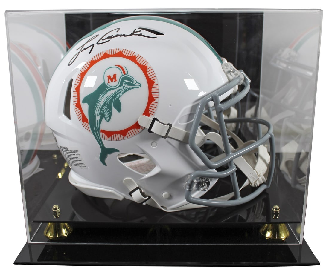 Larry Csonka Signed 1972 Dolphins Full Size Helmet with Display Case BAS: Larry Csonka Signed 1972 Dolphins Full Size Helmet with Display Case BAS This is an original autographed 1972 Throwback Full Size Speed Proline Helmet personally signed by Larry Csonka, legendary play