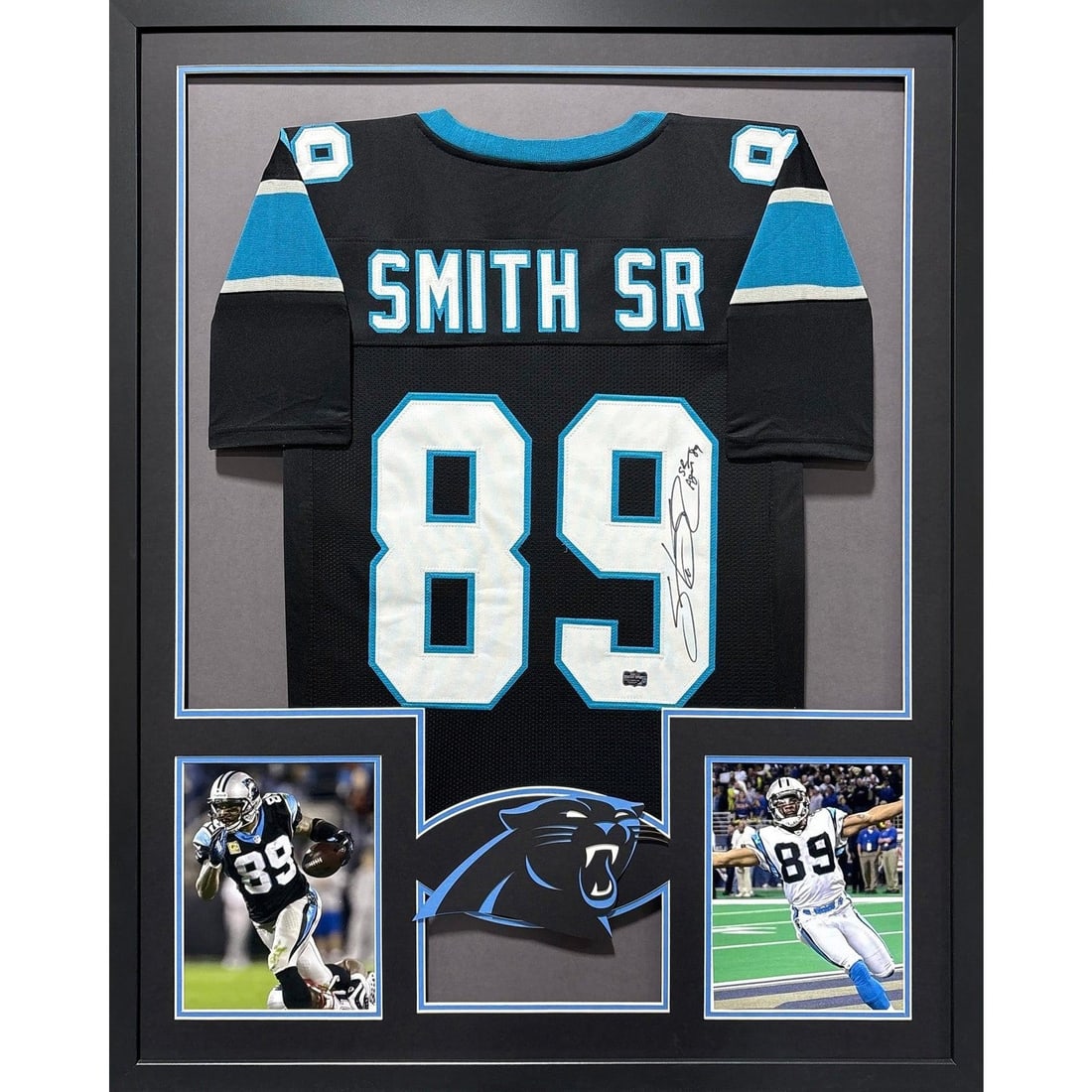 Framed Steve Smith Carolina Panthers Autographed Jersey Radtke Authenticated (1 of 2)