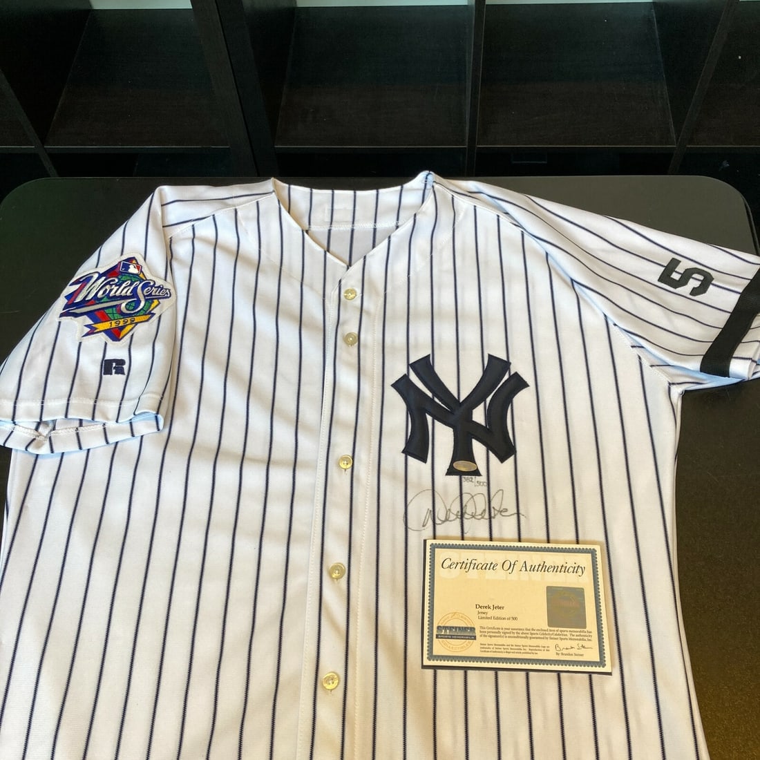 Derek Jeter Signed 1999 World Series Jersey New York Yankees Steiner COA: Derek Jeter Signed 1999 World Series Jersey New York Yankees Steiner COA Celebrate the legacy of baseball with this authentic Derek Jeter signed New York Yankees Game Model jersey from the 1999 World 