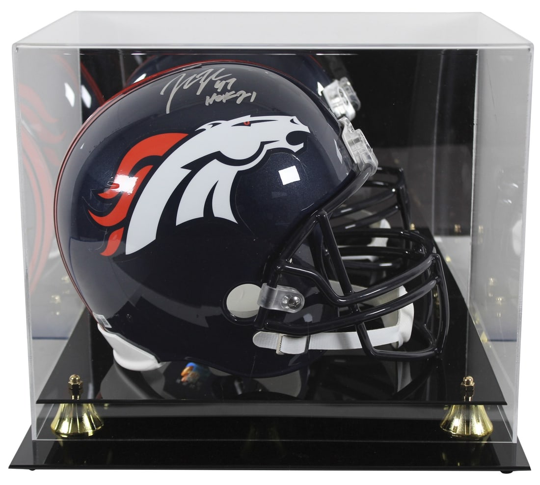 John Lynch Signed Broncos Full Size Helmet HOF 21 BAS Authenticated: John Lynch Signed Broncos Full Size Helmet HOF 21 BAS Authenticated Celebrate the legacy of John Lynch with this autographed full-size speed replica helmet featuring the inscription "HOF 21." This hel