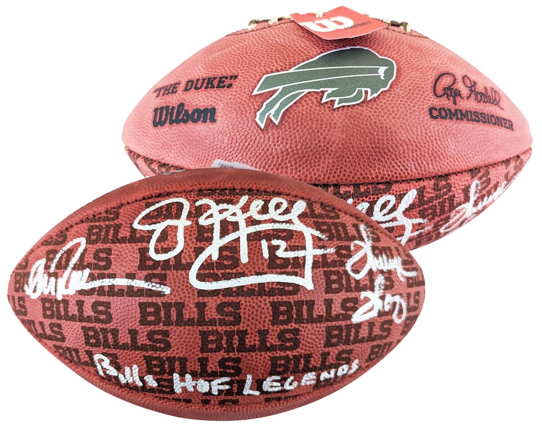 Wilson The Duke NFL Football Signed by Reed Kelly Thomas Buffalo Bills BAS Witnessed: Wilson The Duke NFL Football Signed by Reed Kelly Thomas Buffalo Bills BAS Witnessed This official Wilson "The Duke" NFL football is personally signed by Andre Reed, Jim Kelly, and Thurman Thomas of t