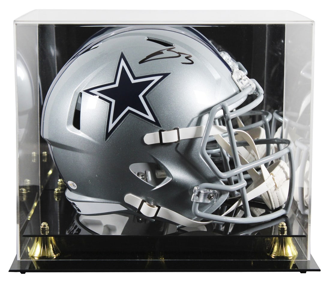 George Pickens autographed Dallas Cowboys full size speed rep helmet JSA witnessed: George Pickens autographed Dallas Cowboys full size speed rep helmet JSA witnessed This Dallas Cowboys full-size Speed Replica helmet has been personally signed by George Pickens. The helmet comes wit