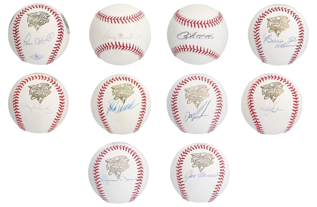 2000 New York Yankees Signed Baseball Collection 60 Balls JSA COA: 2000 New York Yankees Signed Baseball Collection 60 Balls JSA COA This impressive collection features 60 baseballs signed by the legendary 2000 New York Yankees World Series Champions. Among these, on