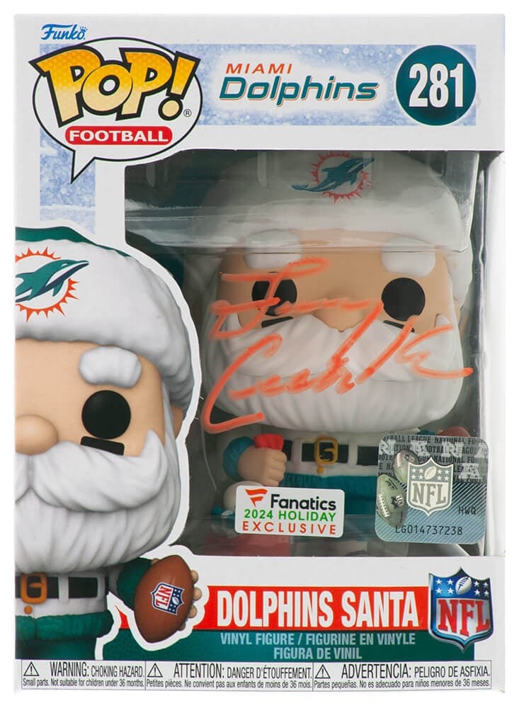 Larry Csonka Signed Miami Dolphins SANTA Funko Pop Doll #281 with COA: Larry Csonka Signed Miami Dolphins SANTA Funko Pop Doll #281 with COA Celebrate the legacy of football with this signed Larry Csonka Miami Dolphins SANTA Funko Pop Doll #281. This collectible doll sho