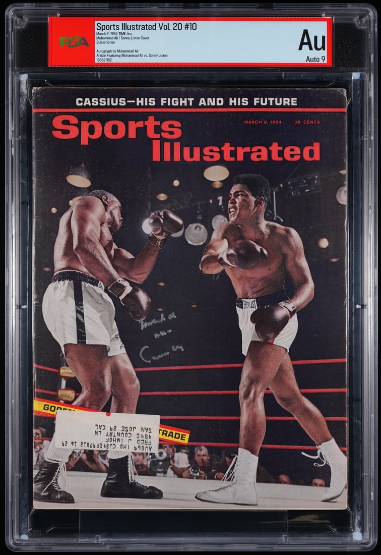 1964 Sports Illustrated Magazine Signed by Muhammad Ali PSA DNA Auto 9: 1964 Sports Illustrated Magazine Signed by Muhammad Ali PSA DNA Auto 9 This is an original 1964 Sports Illustrated Magazine featuring boxing legend Muhammad Ali, then known as Cassius Clay. The magazi