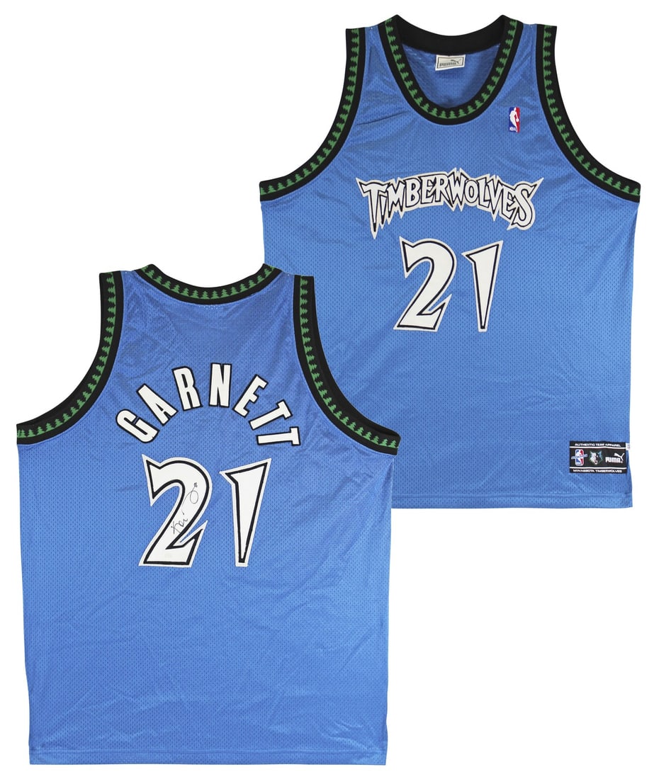 Kevin Garnett Signed Puma Blue Timberwolves Jersey Beckett COA Size 44 (1 of 11)