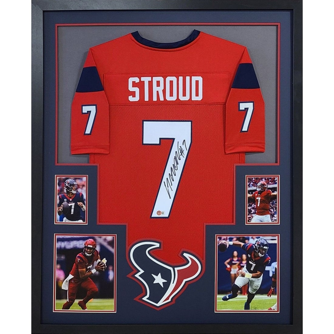 C.J. Stroud Signed Framed Jersey Beckett Authenticated Houston Texans: C.J. Stroud Signed Framed Jersey Beckett Authenticated Houston Texans Showcase your support for the Houston Texans with this autographed C.J. Stroud framed jersey. Authenticated by Beckett, a leader i
