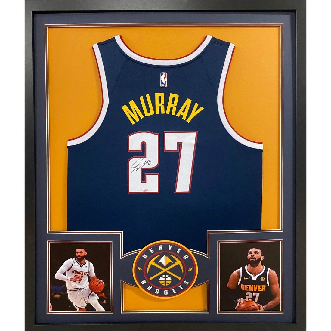 Framed Jamal Murray Autographed Denver Nuggets Jersey Fanatics Authenticated: Framed Jamal Murray Autographed Denver Nuggets Jersey Fanatics Authenticated This is a framed Denver Nuggets jersey autographed by Jamal Murray. The jersey is authenticated by Fanatics and includes a 