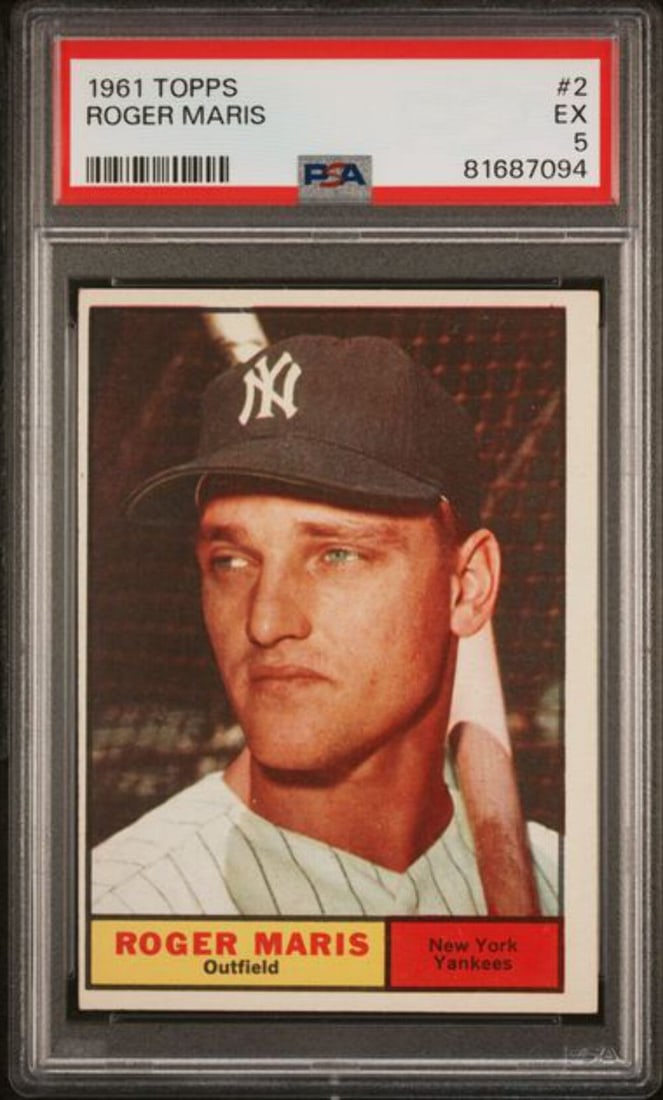 1961 Topps Roger Maris #2 Baseball Card PSA 5 Authentic New York Yankees: 1961 Topps Roger Maris #2 Baseball Card PSA 5 Authentic New York Yankees This 1961 Topps Roger Maris #2 Baseball Card is a remarkable piece for any collector, showcasing the legendary athlete Roger Ma