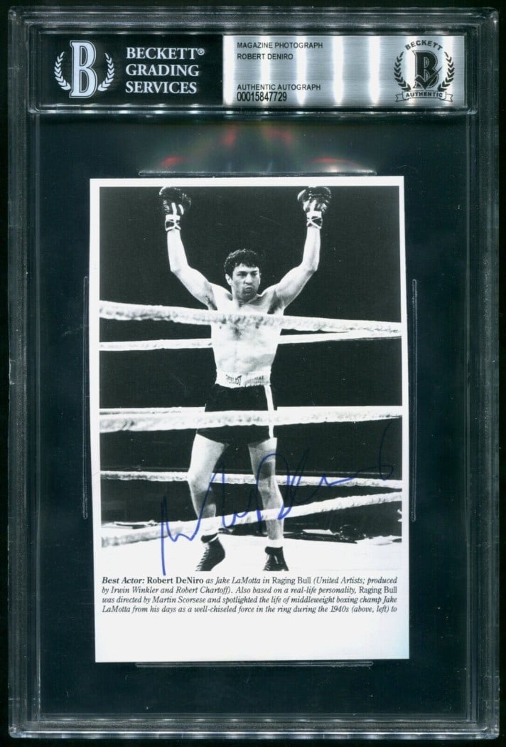 Beckett Authenticated Robert De Niro Raging Bull Signed Book Photo (1 of 2)